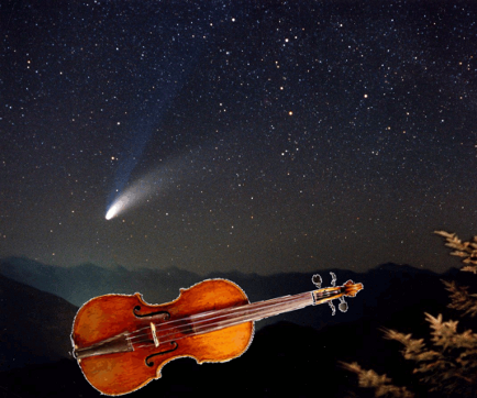 violon et comète